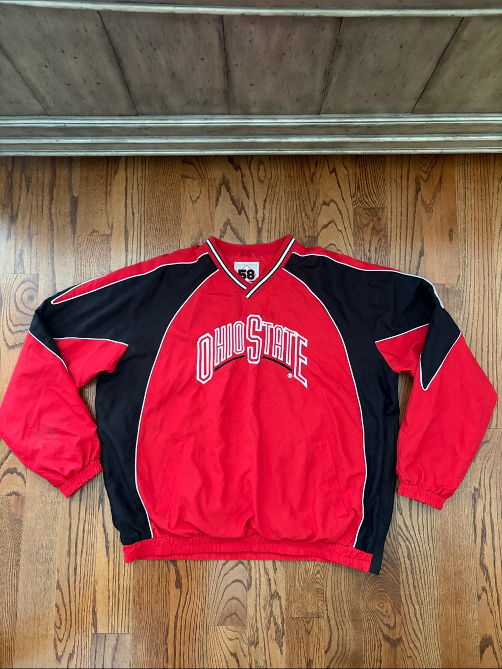 Ohio State Red and Black Pullover Jacket. Size: XL